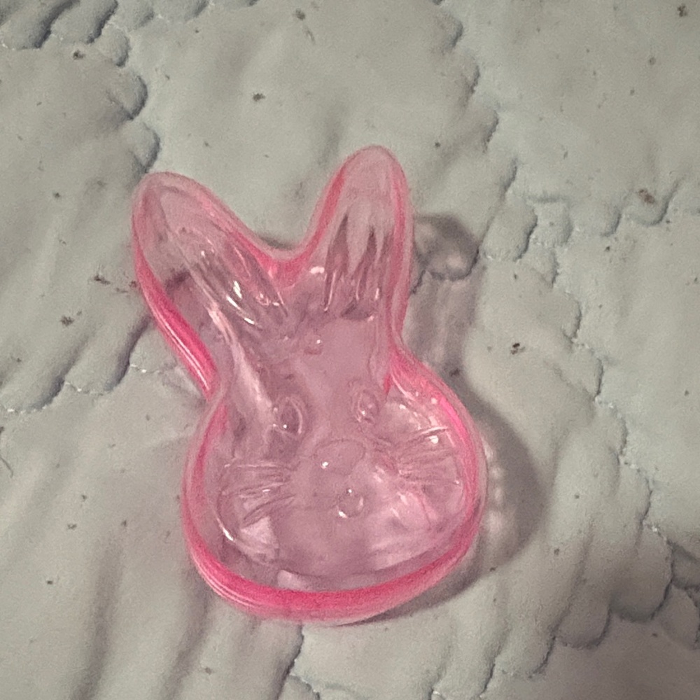 Pink Bunny-Shaped Plastic Container